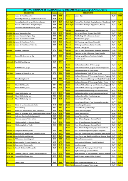 listino prodotti valido dal 15 dicembre 2014 al 04 gennaio 2015