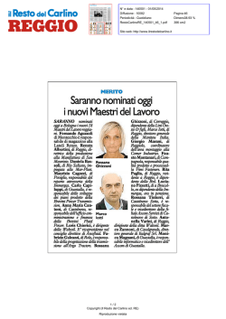 Saranno nominati oggi i nuovi Maestri del Lavoro