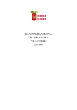 relazione previsionale e programmatica per il periodo 2014/2016