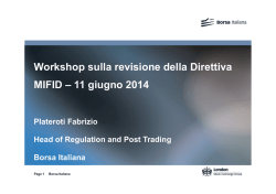 Workshop sulla revisione della Direttiva MIFID – 11