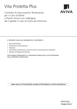 Fascicolo informativo valido dal 01/06/2014