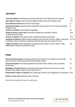 ANTIPASTI PRIMI