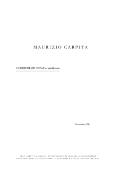 Curriculum Prof. Carpita - Universit&agrave; degli Studi di Brescia
