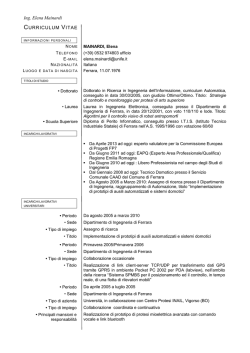 Ing. Elena Mainardi CURRICULUM VITAE - Ingegneria