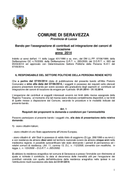 CONTRIBUTI AFFITTO BANDO 2014