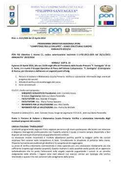 (PON) &ldquo;COMPETENZE PER LO SVILUPPO&rdquo; &ndash; FONDI STRUTTURAL