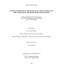 stimuli-responsive liquid crystals for controlled - ETH E