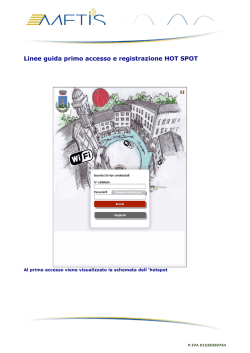 Linee guida primo accesso e registrazione HOT SPOT