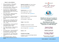 Modello di rete per la presa in carico del paziente oncologico in