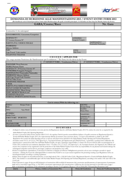 Scheda Iscrizione Gare