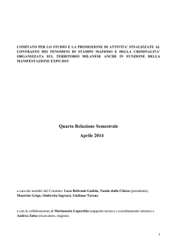 Quarta Relazione semestrale comitato antimafia
