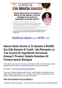 Hanno Detto Anche A Te Queste 3 BUGIE Sui Cibi Salutari E Cos&Atilde;