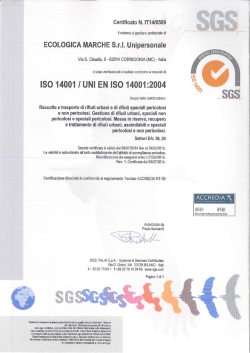 Sistema di gestione ambientale ISO 14001