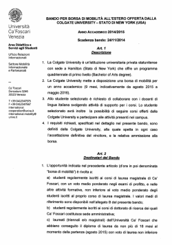 Bando Colgate University 2014/2015 0.30 Mb