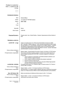 Formato Europeo per il Curriculum Vitae - Modello