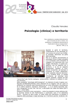 Psicologia ( Psicologia (clinica) e territorio linica) e territorio