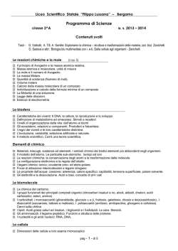 Programma di Scienze - Liceo Scientifico Statale "Filippo Lussana"