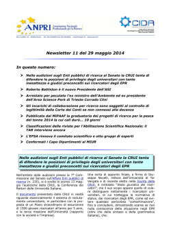 Newsletter 11 del 29 maggio 2014