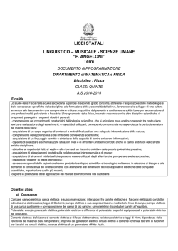 Programmazione Dipartimentale Fisica classi quinte