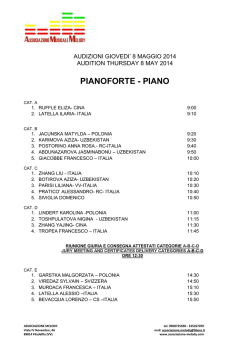 giovedi 8 maggio pianoforte