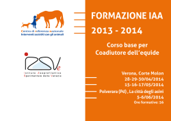 FORMAZIONE IAA 2013 - 2014 - Centro Referenza Nazionale Pet