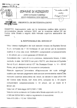 Approvazione ruolo per la riscossione coattiva delle sanzioni