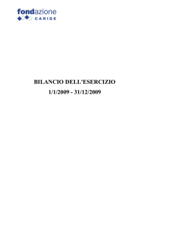 bilancio 2009 - Fondazione Carige