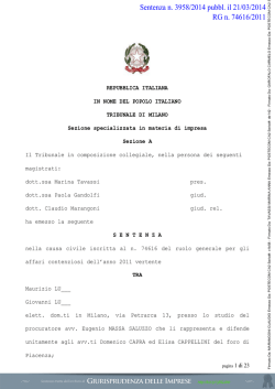 scarica la sentenza - Giurisprudenza delle imprese