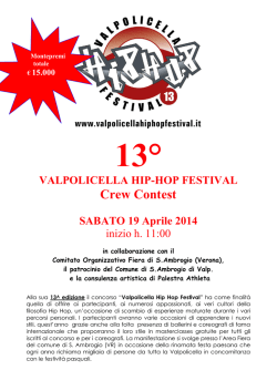 3&deg; VALPOLICELLA HIP HOP FESTIVAL