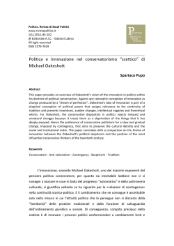 Politica e innovazione nel conservatorismo &ldquo;scettico&rdquo;