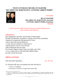 (S. Messa e Letture) dei Beati Martiri Ricardo Gil
