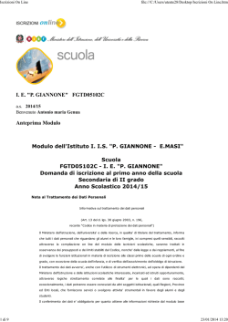 Modello di iscrizione classi prime - IISS Giannone-Masi