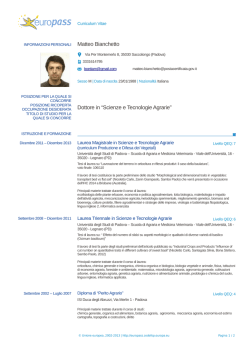 cv Matteo Bianchetto - Ordine dei Dottori agronomi e forestali della