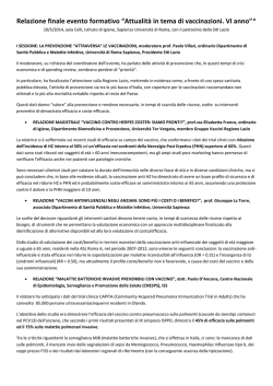 riassunto relazioni presentate