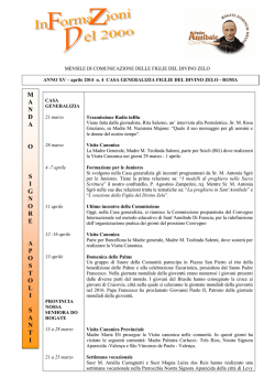 Informazioni Aprile 2014 n.04 - FDZ Istituto Figlie del Divino Zelo