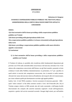 1 CONVEGNO IGI 27/2/2014 Relazione dr. Rangone IN HOUSE E