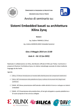 Sistemi Embedded basati su architettura Xilinx Zynq