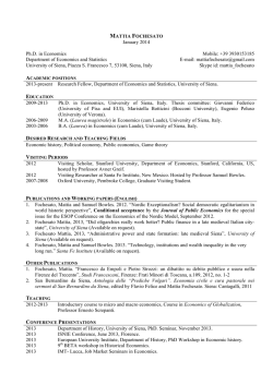 Page 1 MATTIA FOCHESATO January 2014 Ph.D. in Economics