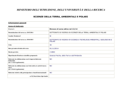SCIENZE E TECNOLOGIE AMBIENTALI GEOLOGICHE E POLARI