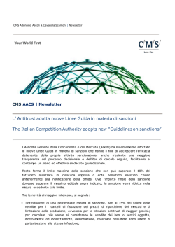 antitrust adotta nuove linee guida in materia di sanzioni