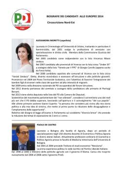 BIOGRAFIE DEI CANDIDATI ALLE EUROPEE 2014