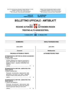 Bollettino n. 40 del 6 ottobre 2014 - Regione Autonoma Trentino Alto