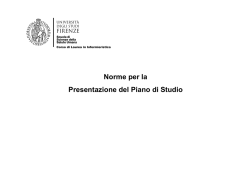 Presentazione Piano di Studio - Corso di Laurea Triennale in