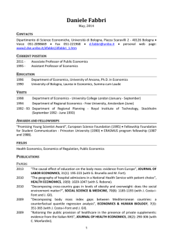 Daniele Fabbri - Dipartimento di Scienze Economiche