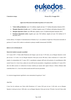 CS Resoconto Intermedio di Gestione 31 marzo 2014 Eukedos SpA