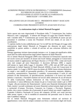 Coordinamento presidenti istituti musicali pareggiati