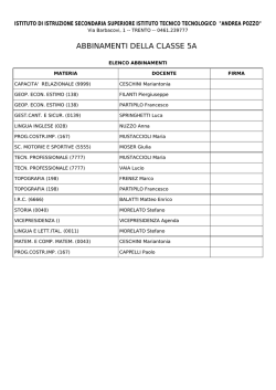 Classi quinte - Istituto Tecnico Tecnologico Andrea Pozzo