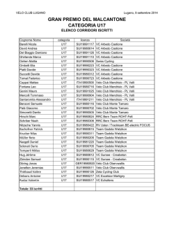 Lista iscritti U17 - Velo club Lugano