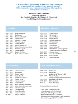 Cronologia delle cariche istituzionali