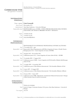 Catia Cantarelli - Universit&agrave; degli Studi di Bologna